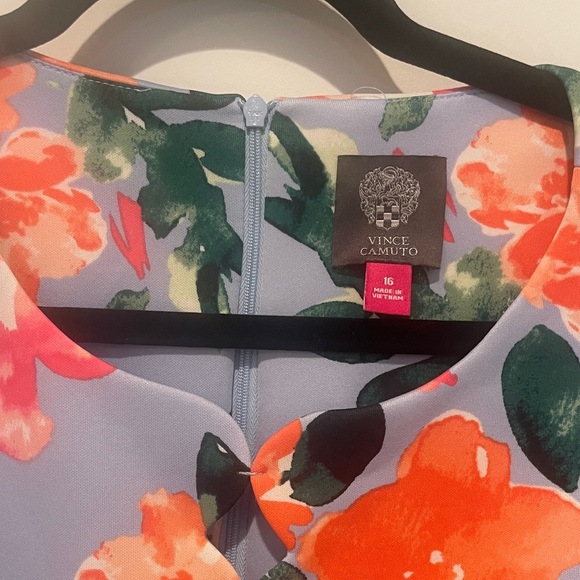 Vince Camuto Blue and Orange Floral Midi Dress - Picture 4 of 5